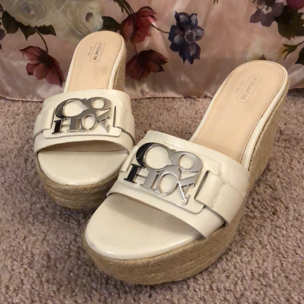 COACH Patent Leather Slip-on Platform Wedges